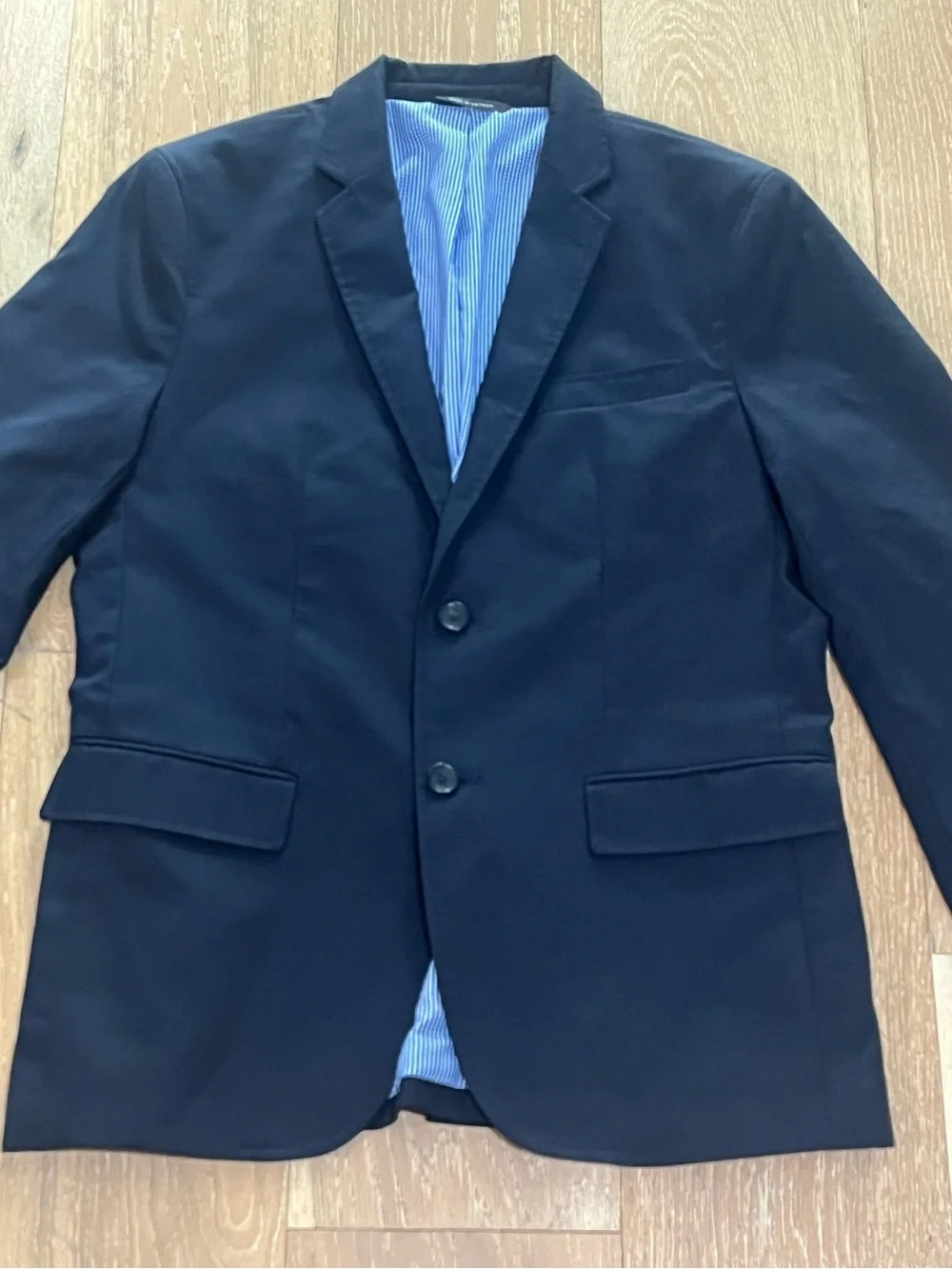 Banana Republic Navy Cotton Blazer 40R Slim Fit 2 Button Non-Iron Sport Coat